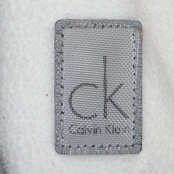 CALVIN KLEIN Fleece Jacket, S, White/Grey Color block, Pockets - Picture 4 of 15
